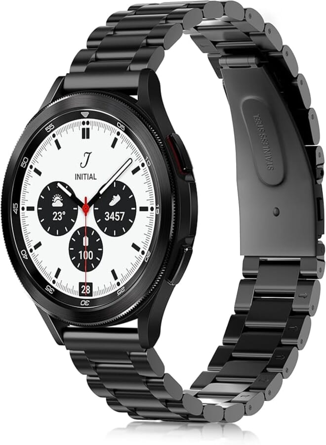 V-MORO Metal Strap Compatible with Galaxy Watch 46mm Bands/Gear S3 Frontier Band 22mm Solid Stainless Steel allochroic Bracelet Replacement for Samsung Galaxy Watch 46mm R800/Gear S3 Smartwatch